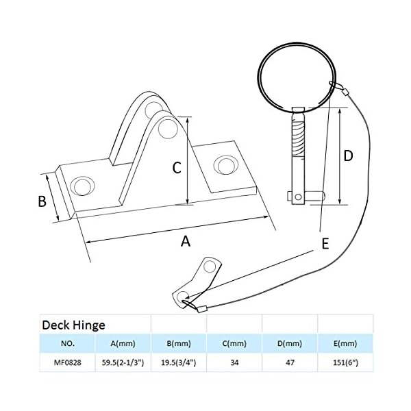 Mizugiwa-Bimini-Top-90-Deck-Hinge-with-Removable-Pin-34-x-2-13