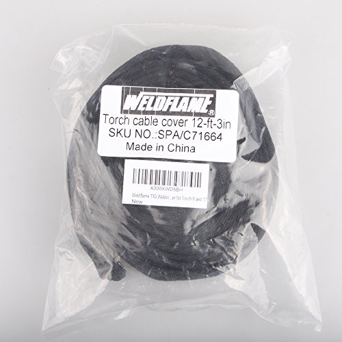 Weldflame TIG Welding Torch Cable Cover 12ft(L)-3in(W) Nylon with Zipper for Torch 9 and 17