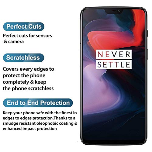 POPIO Tempered Glass for OnePlus 6 (Black) Edge to Edge Full Screen Coverage