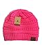 C.C Trendy Warm Chunky Soft Stretch Cable Knit Beanie Skully, Candy Pink