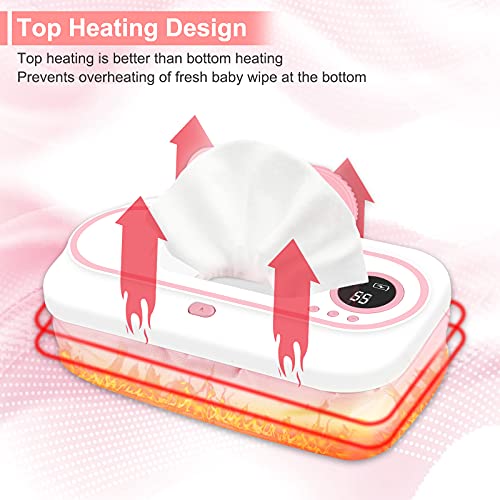 Portable Wipe Warmer, Baby Wipes Dispenser with 2 Modes of Temperature Heating Control , BPA