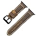 iStrap Handmade Asso Padded Leather Black PVD Clasp Watch Bands Strap For Apple Watch 42mm 38mm (Three Color Can Choose)