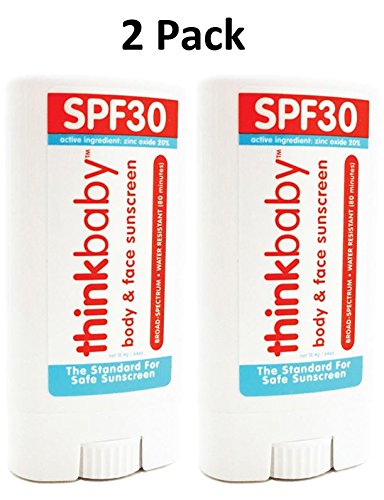 thinkbaby Sunscreen Stick, White/Orange, 0.64 Ounce (2 pack)