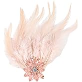 Feather Rhinestones Flower Large Brooch Lapel Pins for Women Wedding Party Dance Banquet Elegant Pins for Floral Dress Suit Clothes Accessories Corsage Brooches Fashion Jewelry 150mm