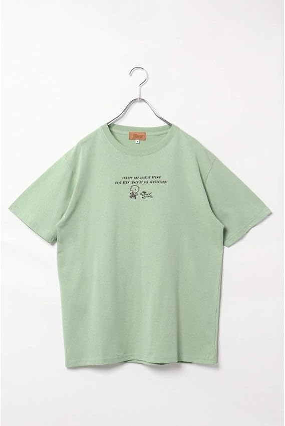 Amazon ヴァンスエクスチェンジ メンズ Vence Exchange Snoopy 刺繍tシャツ ミントグリーン M Tシャツ カットソー 通販