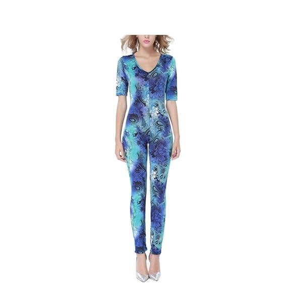 blue flower jumpsuit