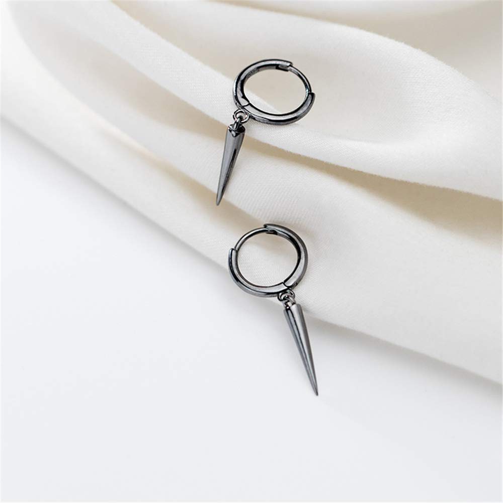 Dtja Minimalist Spike Dangle Drop Hoop Earrings for Women Girls 925 Sterling Silver Charms Hoops Cuff Cartilage Stud Tragus Helix Wrap Geometric Hypoallergenic Fashion Personalized Punk