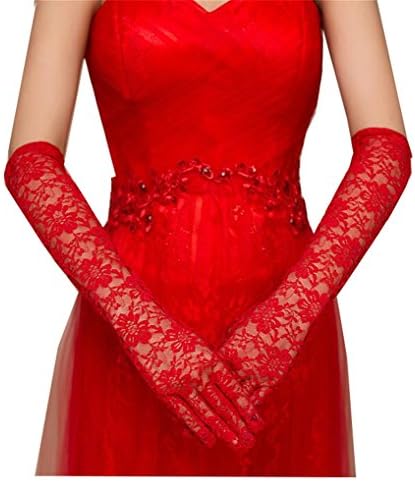 Tangfuti Women's Wedding Gloves for Bride Fingerless Long Satin Elbow Length Gloves 062