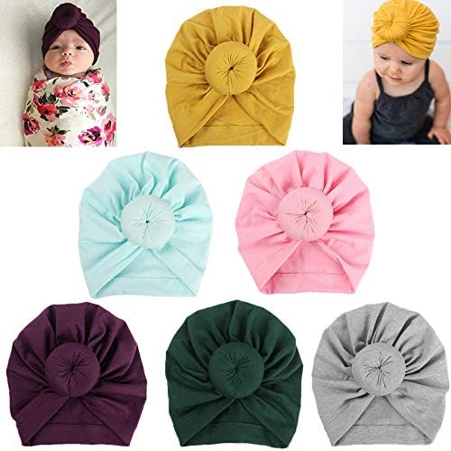 Baby Cotton Head Wrap Gilrs Elastic Knot Headbands Nursery Beanie Kids Cap
