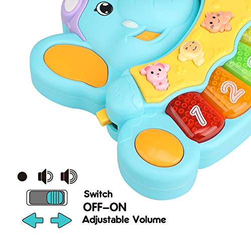 steam life educational baby musical toys - light up baby toys teclado de piano - piano para niños pequeños con 5 teclas numeradas - reproduce canciones y música juego de memoria smart baby elephant piano