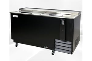 COOLER DEPOT USA Horizontal Bottle Cooler Deep Well 65" Width NSF Certified Commercial beer bottle Refrigerator Black 33°-38°F Top-Loading