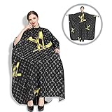 RACAPE Professional Imported Barber Cape, Silky Hair Cutting Salon Cape with Snap Closure Light Weight Hairdressing Apron Perfect for Barbershop and Home use 57x63 Inches,BlackA
