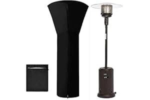 MCVOMV Outdoor Patio Heater Covers Waterproof with Zipper,Outdoor Heater Covers for Patio Propane Waterproof Outdoor Propane Heater Cover Heat Lamp Cover 88" Height x 33" Dome x 19" Base,Black