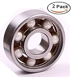 Mini Skater Hybrid Ceramic Premium Bearings,Not include Double Shield,Use for Tri-Spinner Fidget Toy and Premium Quality EDC Focus Toy and More.(2 Pcs, White Ball)
