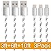 MAXGADGET Lightning USB Cable, 3Pack(3FT+6FT+10FT) Nylon Braided Lightning to USB Charging Cables for for iPhone 7/ SE / 6s/ 6 Plus/ 6, iPad Air 2, iPad Pro and More-Sliver&Black