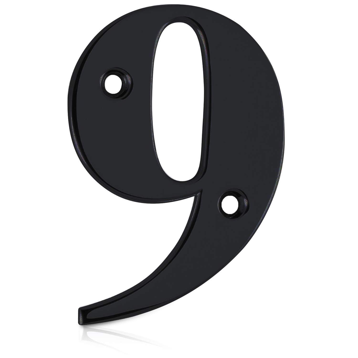 XFORT Matt Black Front Door Number 9, House Number Suitable for All Door Types including Wooden, uPVC, and Composite.