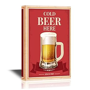 Cold Beer Here on Vintage Background