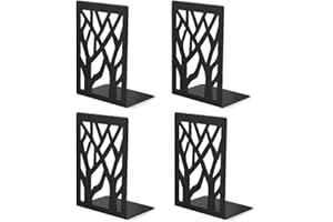 SHIKAMAN Metal Bookends-Heavy Book Ends for Shelves,Book Shelf Holder Home Decorative,Black Bookend Supports …