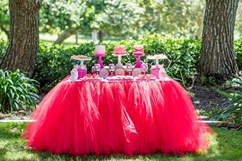 Handmade TUTU Table Skirt Tulle Tableware for Baby Shower Birthday Party Wedding Event Cake Table Girl Princess Decoration