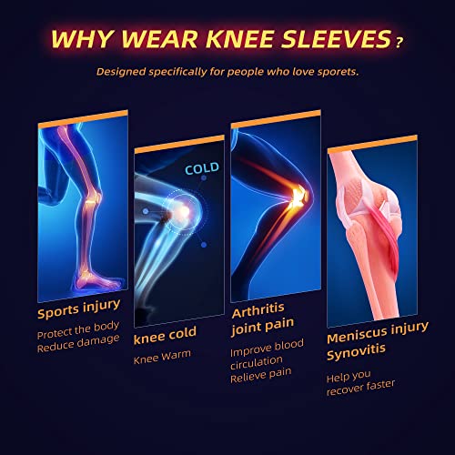 Copper Knee Brace for Knee Pain with Patella Gel Pads and Side