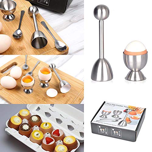image for TripleLife Egg Topper Set Egg Cutter Topper Set Egg Cracker for Hard &