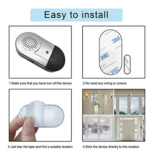 Sanjie Wireless Door Alarm - 500ft Range Door Sensor Chime For Home Security