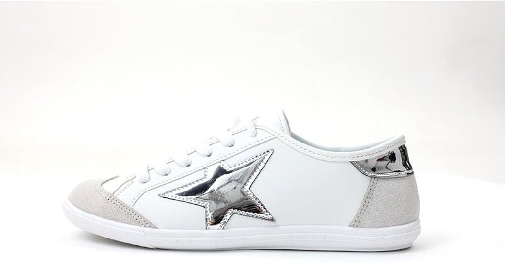 Amazon ナン Enamel Star Sneakers White Sns 話題 スニーカー 人気 星 スニーカー スリップオン 韓国 ファッション 並行輸入品 スニーカー