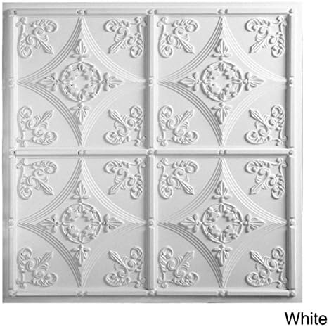 Amazon Com Basilica Ceiling Tile Pack Of 10 White Home Kitchen