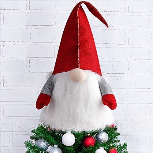 Photo 1 of D-FantiX Gnome Christmas Tree Topper, 25 Inch Large Red Hat Swedish Tomte Gnome Christmas Ornaments Santa Gnomes Plush Scandinavian Christmas Decorations Holiday Home Décor