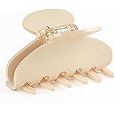 MAORULU Medium Cute Acetate Hair Claw Clips for Women Girls, 3 Inch Cherry Red Claw Clips for Thin & Medium Thick Hair, Durable French Banana Clip with Gift Box (Beige)