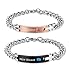 SXNK7 Gift for Lover His Queen Her King Stainless Steel Couple Bracelets for Women Men Jewelry Matching Set (His Beauty Her Beast)