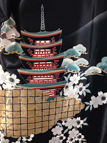 Golden Temple and Blossom Kimono Robe - Image 4