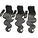 BQ HAIR Dark Root Ombre Grey Brazilian Wave Human Hair 3 Bundles with 4x4 Free Part Swiss Lace Closure - 100% Brazilian Virgin Raw Human Hair Weave Extensions（18