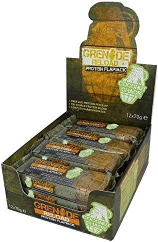 Grenade Reload Protein Flapjacks, 12 x 70 g Bars - Coconut Chaos