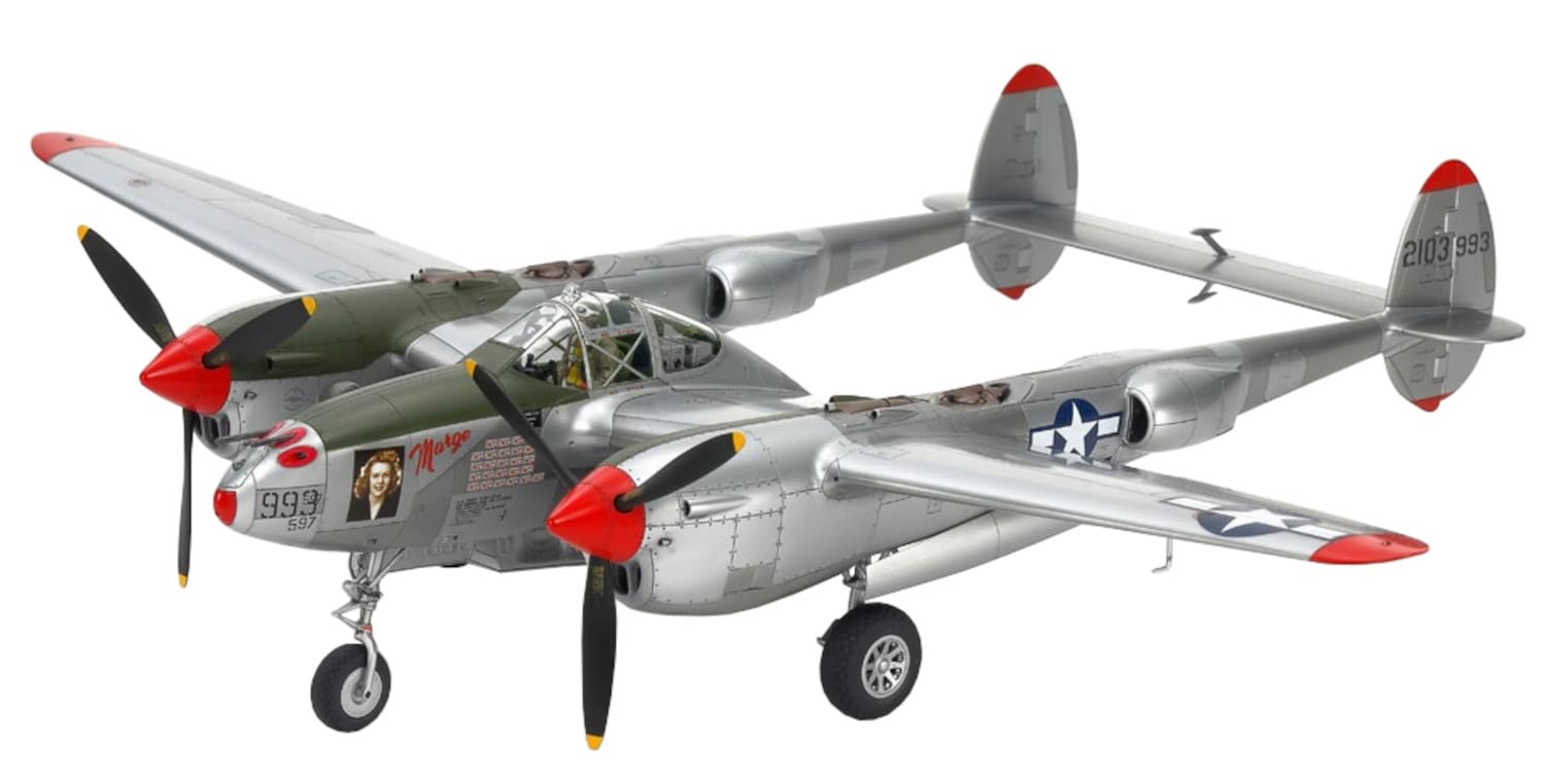 TAMIYA 61123 1:48 US P-38 J Lightning - Model Building, Plastic Kit, Hobby, Crafts, Gluing, Model Kit, Model, Assembly, Unpainted