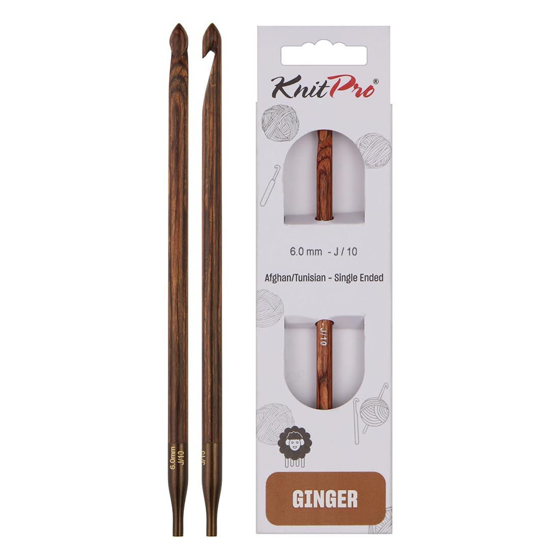 KnitPro Ginger Afghan/Tunisian Crochet Hook | 6.00mm