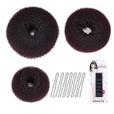 Zhenhui 3pcs Hair Mesh Chignon Dounts Foam Sponge Ponytails Bun Maker, 8pcs N Style Hair Pin ,8pcs Bobby Pins Hair Tool Set