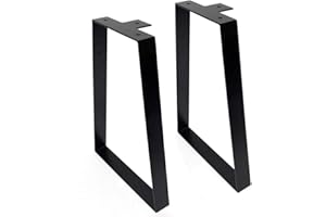 Signstek 16 inch Trapezoid Metal Table Legs, Replacement Furniture Legs Set of 2 for DIY Coffee Tables, Modern Desks, Night Stands, Bench, Sofa, etc with Heavy Duty Iron and Industrial Design, Black