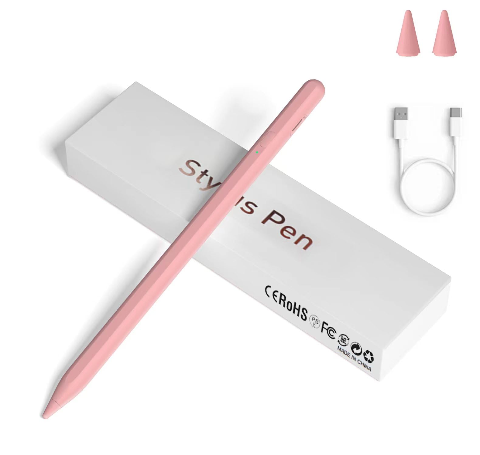 Stylus Pens for Touch Screens, Universal Fine Point iPad Pencil with Magnetic Adsorption Compatible with iPhone/iPad/Samsung/Android/Tablet & Other Touch Screens (Light Pink)