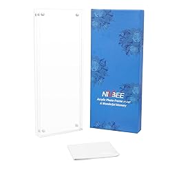 NIUBEE 4x10 Business License Frame, Clear Acrylic