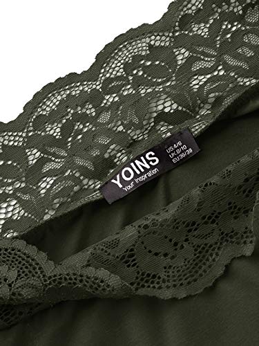 YOINS Topje sexy shirt met lange mouwen voor dames, blouse, tuniek, zwart, kant, bovenstuk, elegante top - Image 4