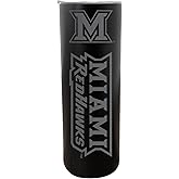 R and R Imports Miami University of Ohio 20oz Insulated Stainless Steel Skinny Tumbler (Black) Officially Licensed Collegiate Product