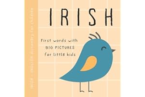 Irish English dictionary for children, First words with big pictures for little kids: Baby book to learn Irish language with 