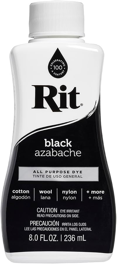 Rit Nakoma Liquid Dye 8 oz Black - Non-Toxic Fabric Dye for All Fabrics