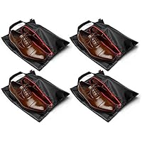 Tuff Guy Travel Shoe Bags 16"x12", Made of Strong Water Proof Ballistic Nylon (Black) (4-Pack) Nylon Shoe Tote Bags with…