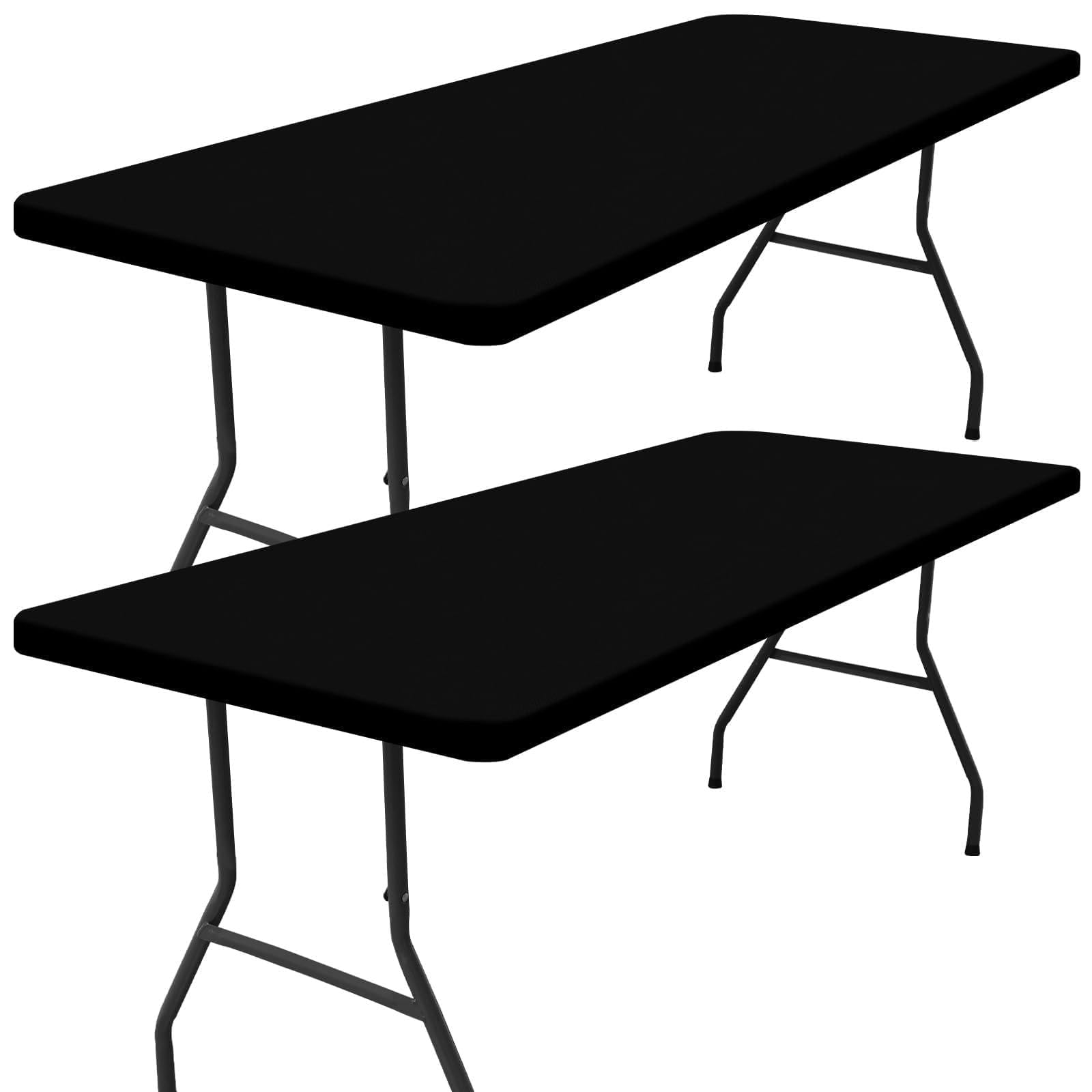 smiry 2 pack rectangle picnic table cloth, waterproof elastic fitted tablecloths, washable polyester