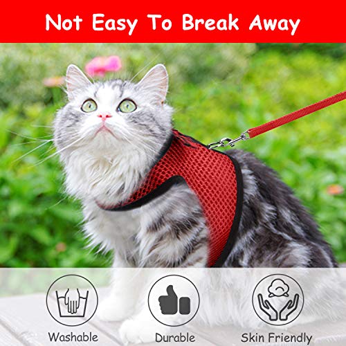Bojafa Cat Harness and Leash Set (2 Pack) for Walking Escape Proof - Adjustable Vest Harness for Cats and Small Dogs Outdoor Walking - Thumbnail 5