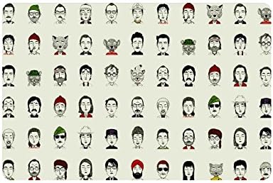 The Characters of Wes Anderson Non-woven Fabric Door Mat Indoor/Outdoor/Bathroom Doormat Rugs for Home/Office/Bedroom 23.6"(L) x 15.7"(W)