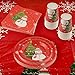 141 Piece Christmas Party Set Including Plates, Cups, Spoons, Forks, Knives, Napkins, and Tablecloth, Serves 20