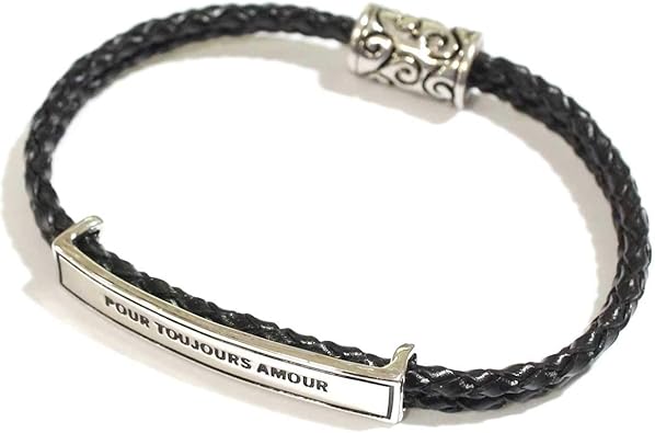 Amazon Over Rag Amour刻印レザーブレスレット アメカジタイプレザーブレスレット メンズ アクセサリー バングル ブレスレット アクセサリー アメカジタイプ Pourtoujoursamour ブラック ブレスレット 通販